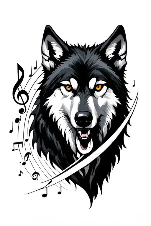 Wolf Luno Luna Claws With Musical Notes