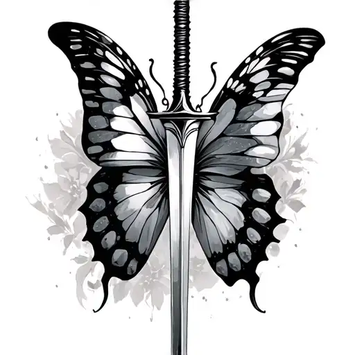 Butterfly With A Sword In The Middle
