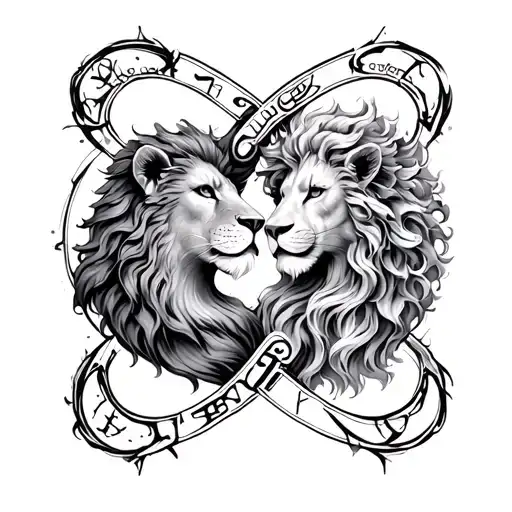 Leo And Virgo Zodiac Sign Intertwined Symbolizing