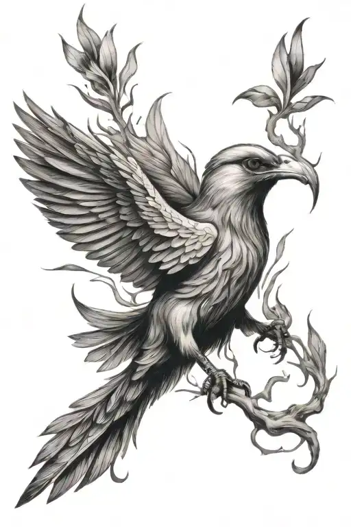 Bird Rising From Ashes