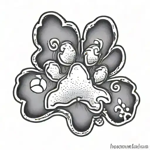 Dog Paw Print With K Inside