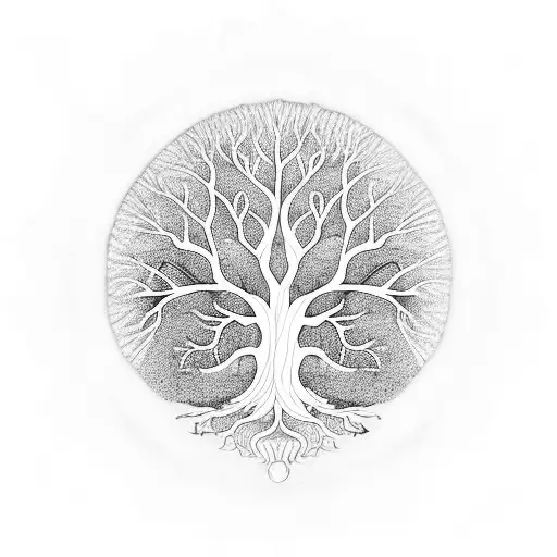 Tree Of Life Surrounded By Mandala