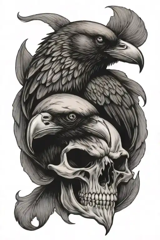 Two Headed Crow Skull