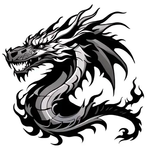 Tribal Dragon Breathing Fire