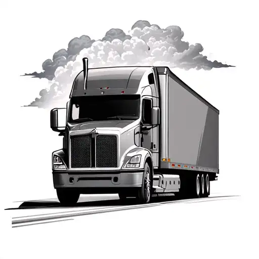 Car Hauler Truck In Clouds