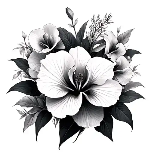 Orchid And Hibiscus Flowers