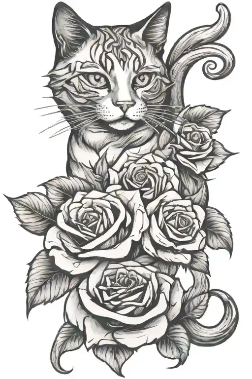 Rose Cat Intertwined