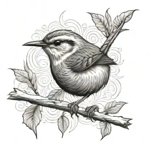 Wren Bird Perched