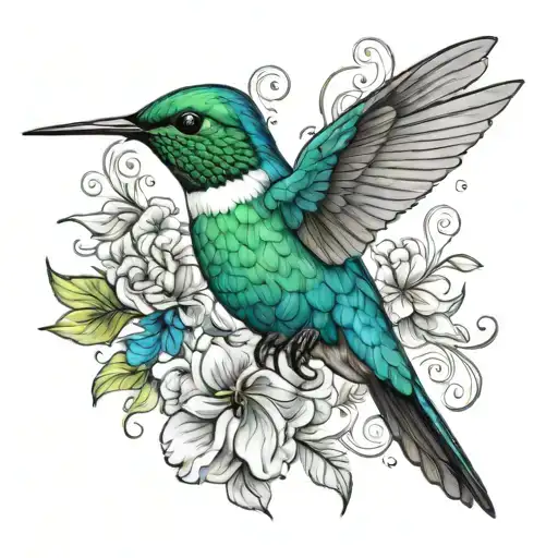 Hummingbird Green Blue