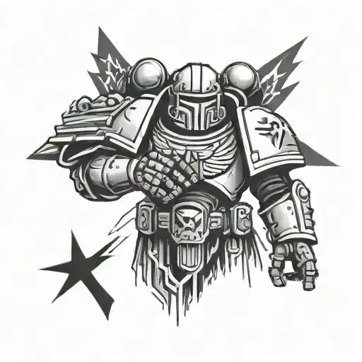 Space Marine Warhammer 40K Minimalistic Tatto