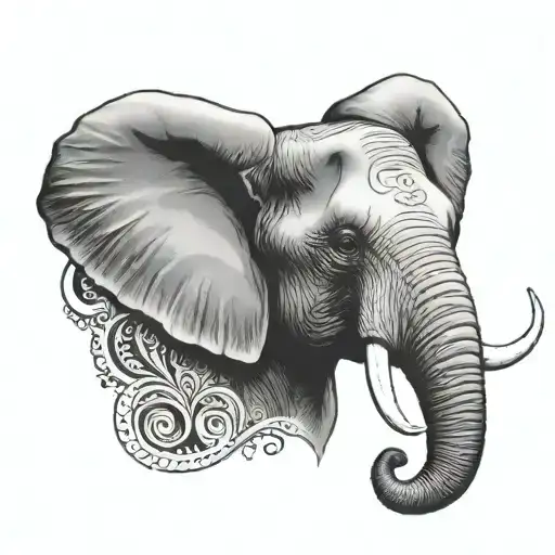 Elephant Face One Eye