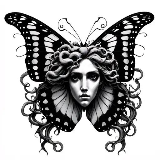 Butterfly With Medusa Head