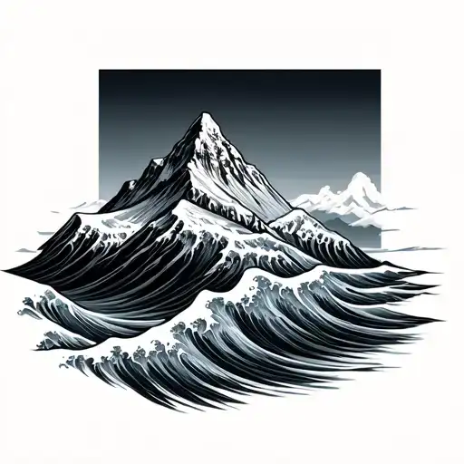 A Mountain With Waves