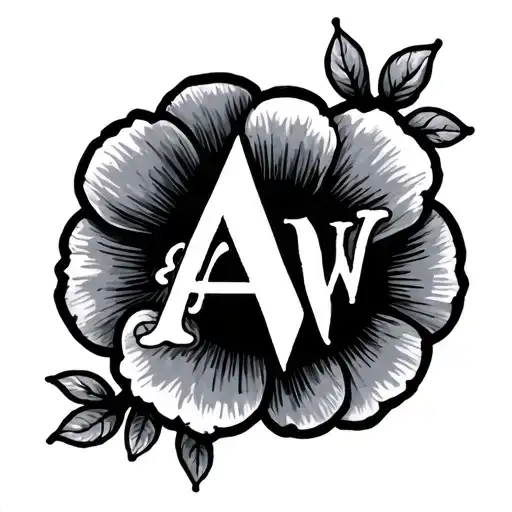 Small Cute Initial Tattoo For The Initials Aw