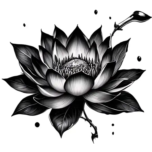 Broken Wine Tack And Lotus Flower