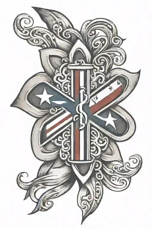 Star Of Life With Puerto Rican Flag
