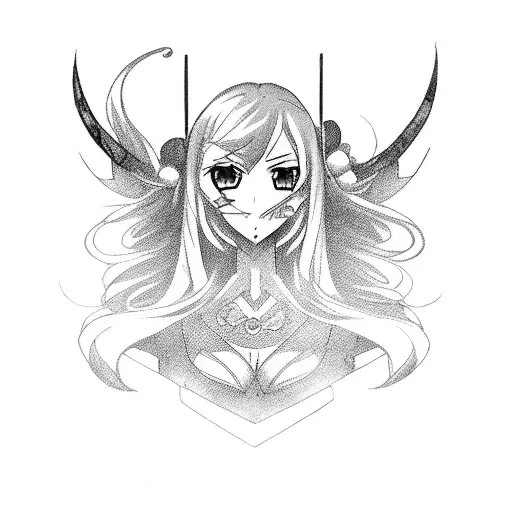 A Tattoo Of A Witchy Anime Character Wearing A Crossdress Outfit