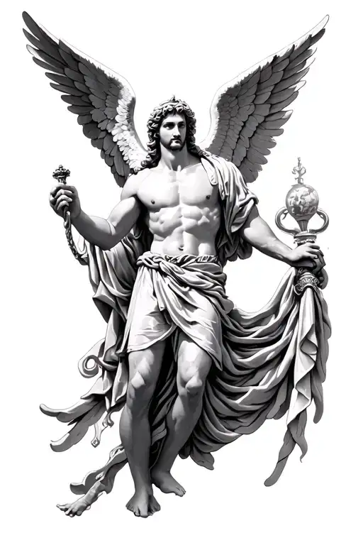 Heaven Earth Angels Thigh Sleeve Greek God Atlas Holding