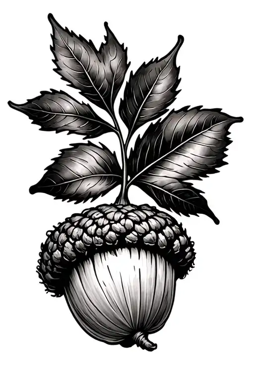 Acorn With A Leaf