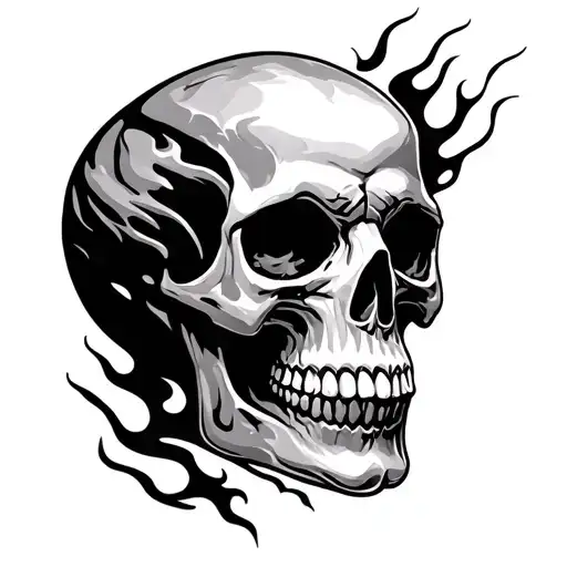 Skull With Flames