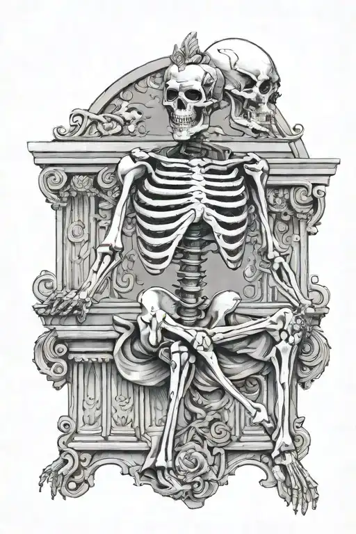 Skeleton As Greek Statue Full Body