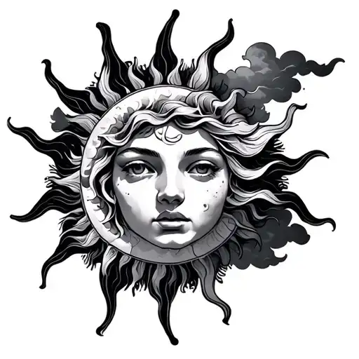 Sun And Clouds Surrounding