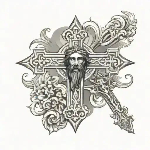 Orthodox Cross And Jesus Christ