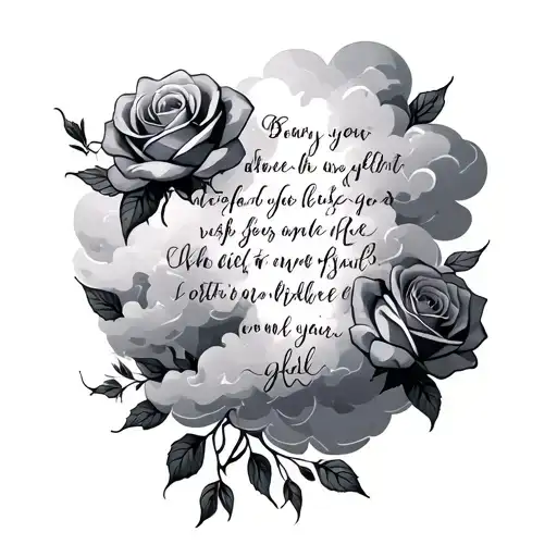 Clouds With Bible Verse And Roses