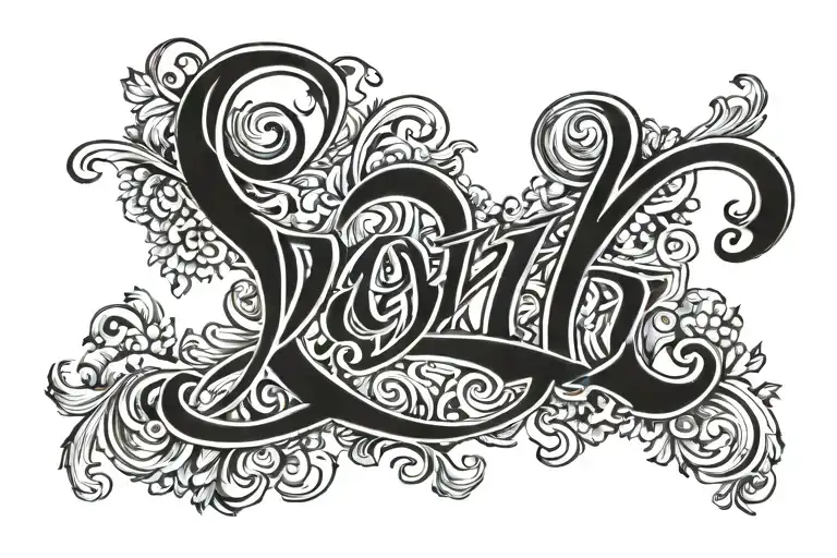 Name David In Cyrillic The First And Last Letters Are Connected By A Line