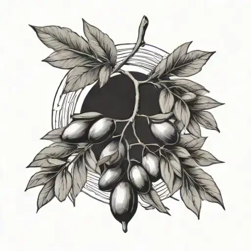 Olive Branch Planted Infront Of A Hazel Tree