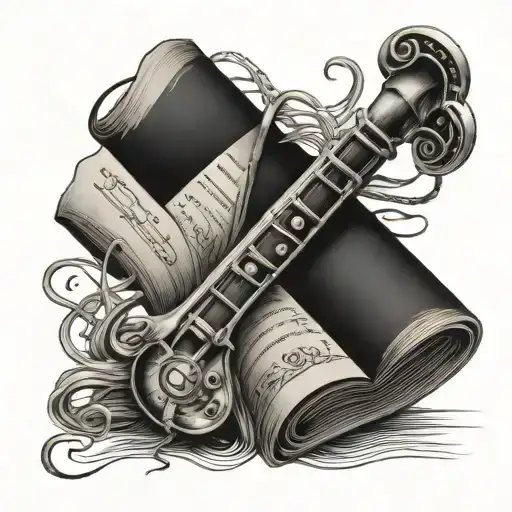 A Musical Staff Intertwined With A Book Spine