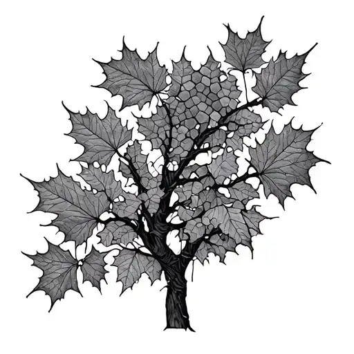 Honey Combs And A Maple Tree Branches