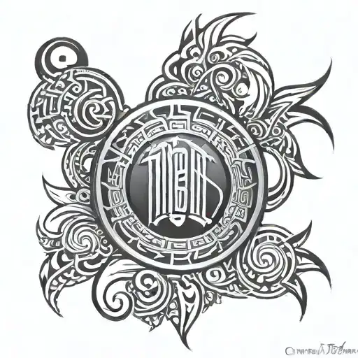 Houston Texas - Born October 29 1968 - Tribal - Black And White