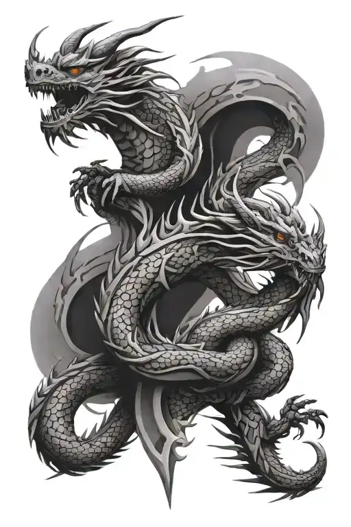 Spine Vertical Dragon Tattoo Designs Inspired