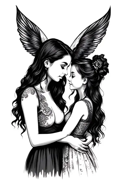 Mother And Daughter Holding