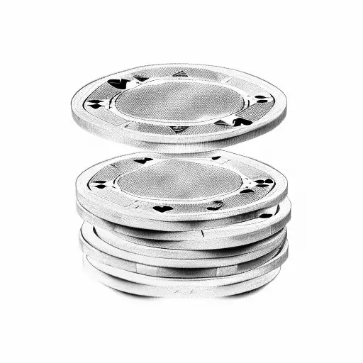 A Stack Of Poker Chips With Playing Cards Forming A Soccer Field