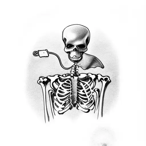 A Skeletal Grim Reaper Holding A Pocket Watch