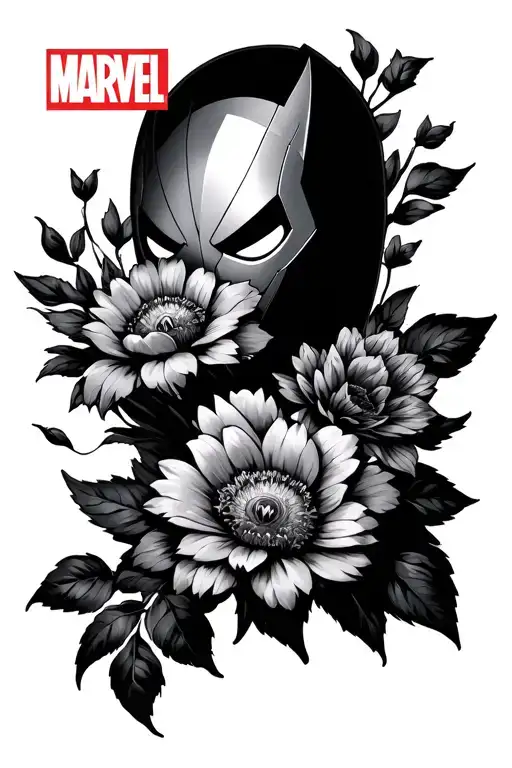 Marvel Logos And Flowers
