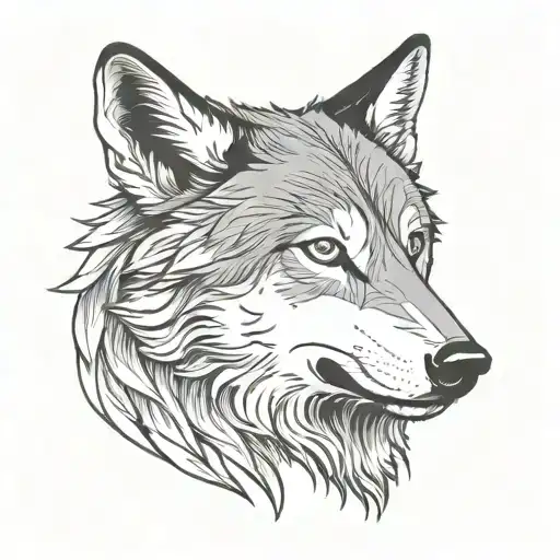 Full Wolf In Profile