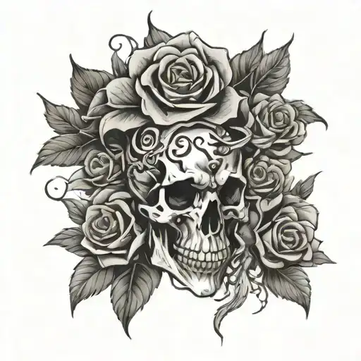 Dragon Rose Skull Money