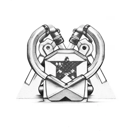 Dumbbell With A Thin Blue Line Flag