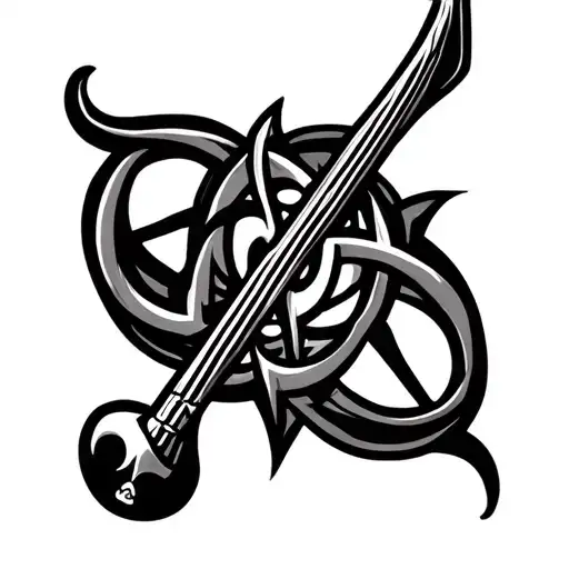 A Music Stave And Celtic Irish Tribal Symbols
