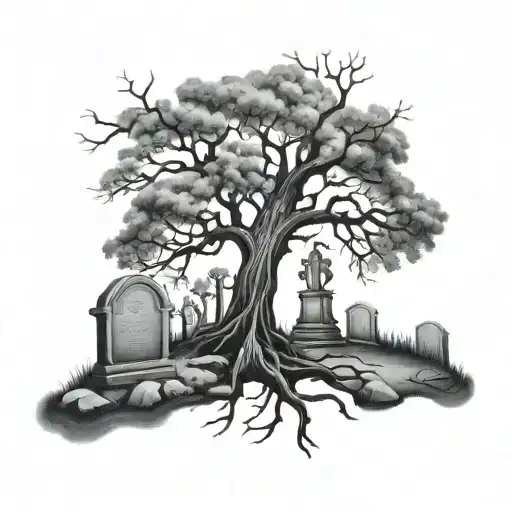 Grave Stones Hanging Tree Cemetary