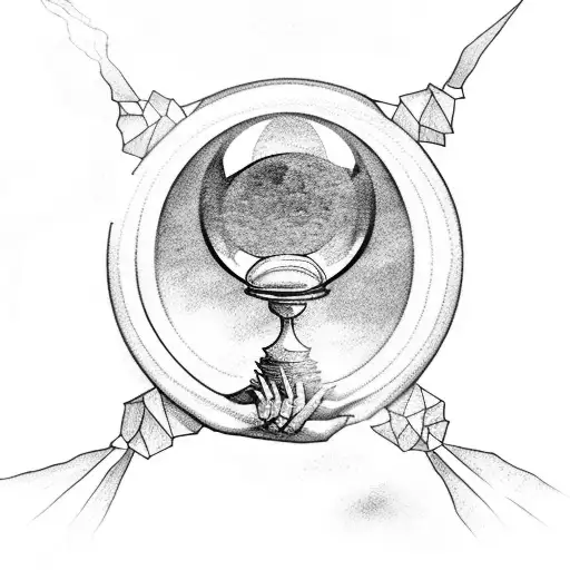 Mystical Witch Holding A Crystal Ball