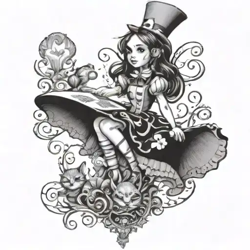 Alice In Wonderland With Black Hair