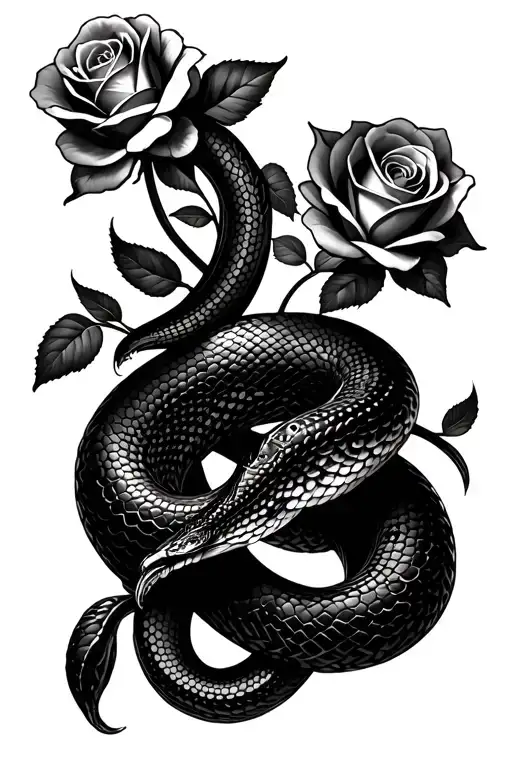 Snake And Roses