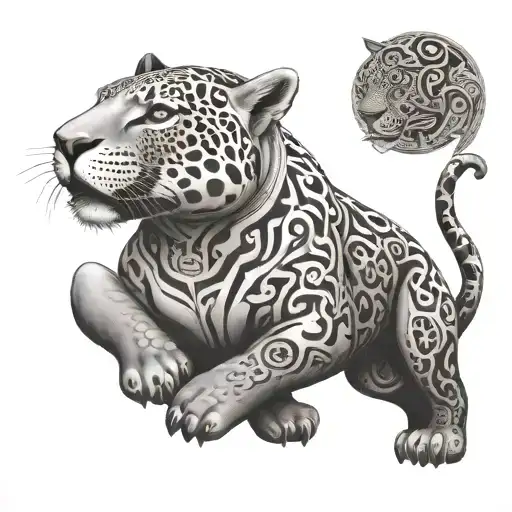 Jaguar Made From Mayan Symbols