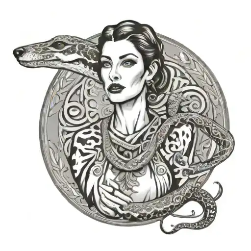 Noel Snake Greyhound Woman Looking Forward