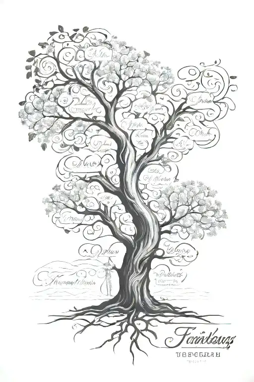 Family Tree With Names Incorporated