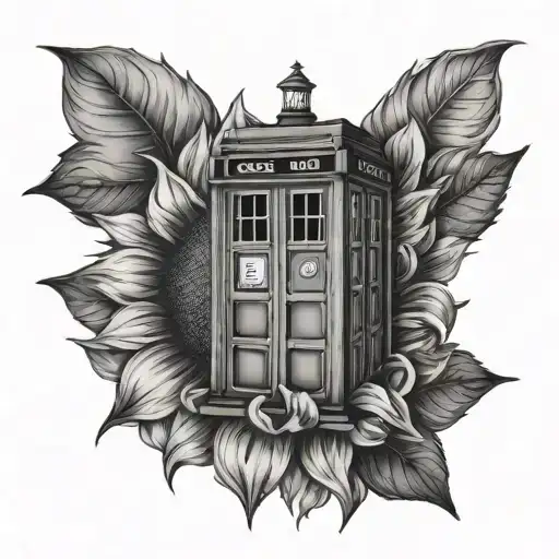 Doctor Who Tardis Sunflower